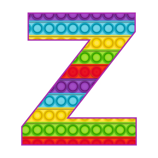 Bright letters Simple Dimple Pop it rainbow color Letter Z