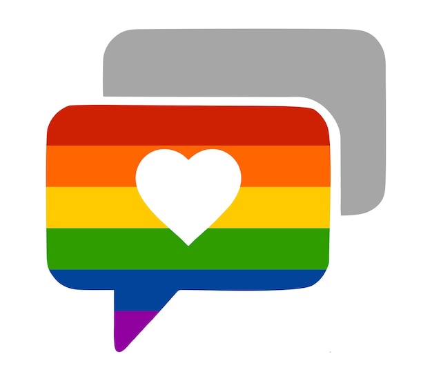 Bright LGBT message icon