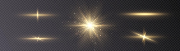 Vettore effetto luce brillante. illuminazione solare a stella per l'illustrazione vettoriale. effetto sole brillante. vettore