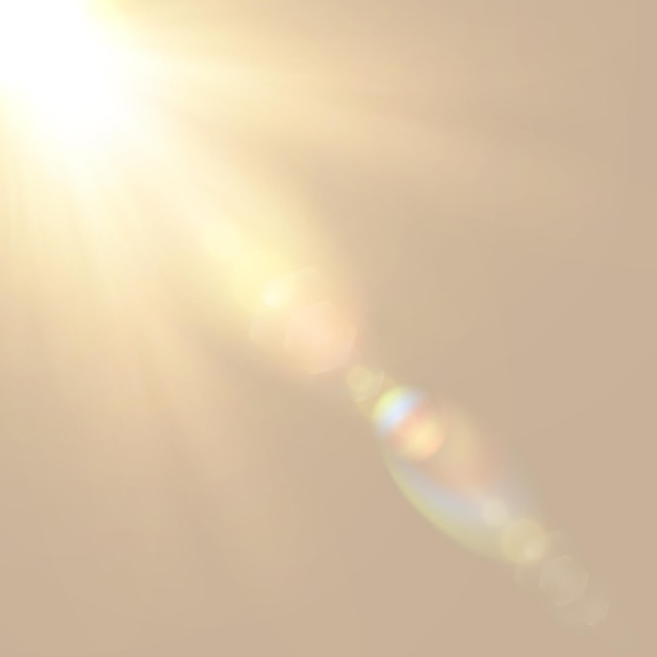 Vector bright light effect with rays and glare shines with golden light for vector illustration