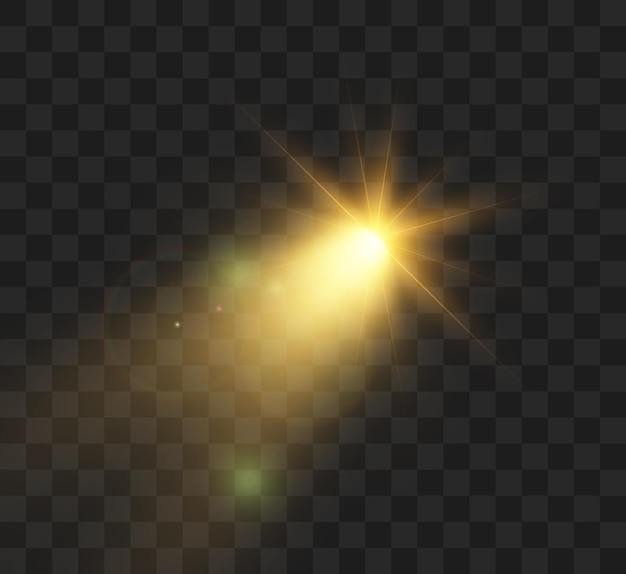 Bright light effect with rays and highlights.