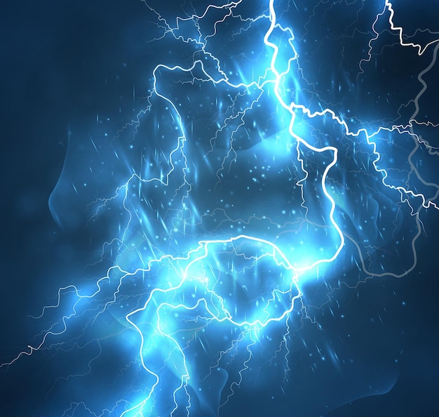 A bright lightning in the dark sky Vector image