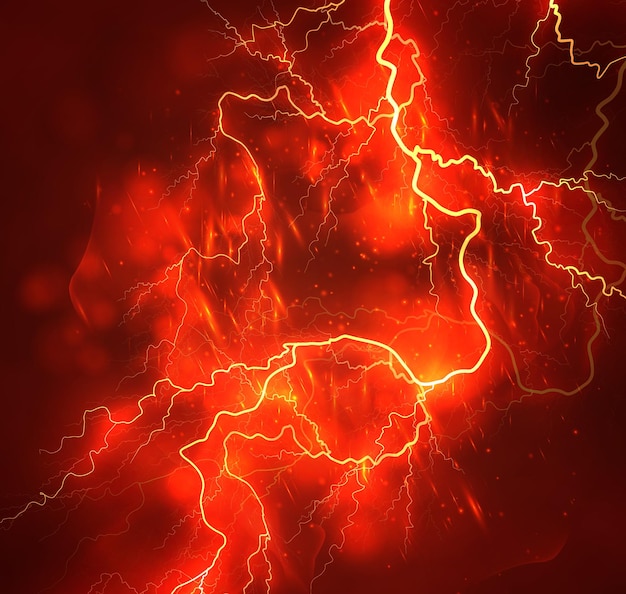 A bright lightning in the dark sky Vector image
