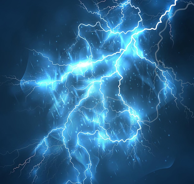 A bright lightning in the dark sky Vector image