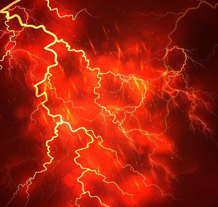 Vector a bright lightning in the dark sky vector image