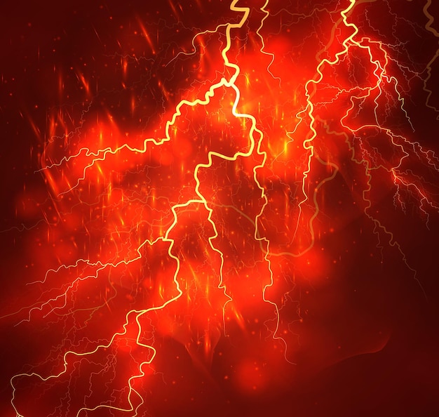 A bright lightning in the dark sky Vector image