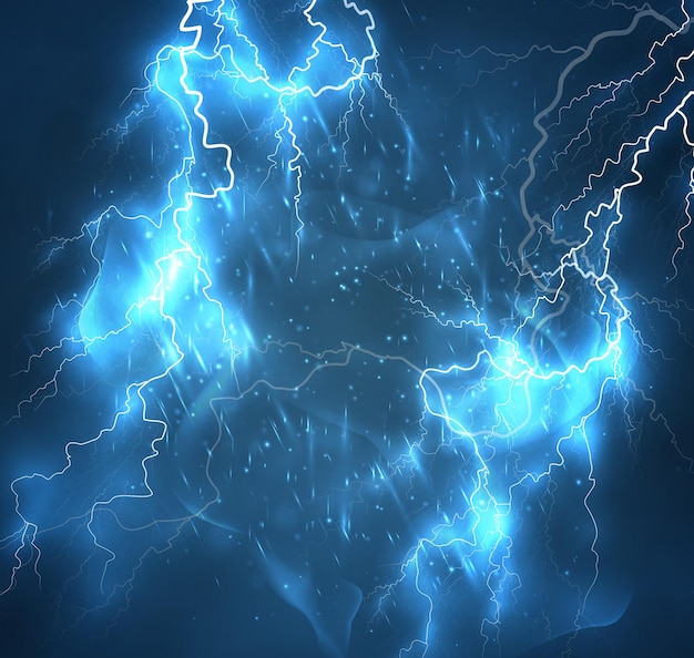 A bright lightning in the dark sky Vector image