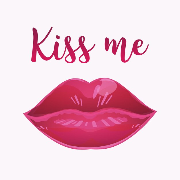 Яркая помада на губах kiss day
