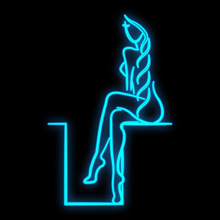 Vector bright luminous blue neon sign for a beauty salon spa sauna bath beautiful beautiful shiny beauty