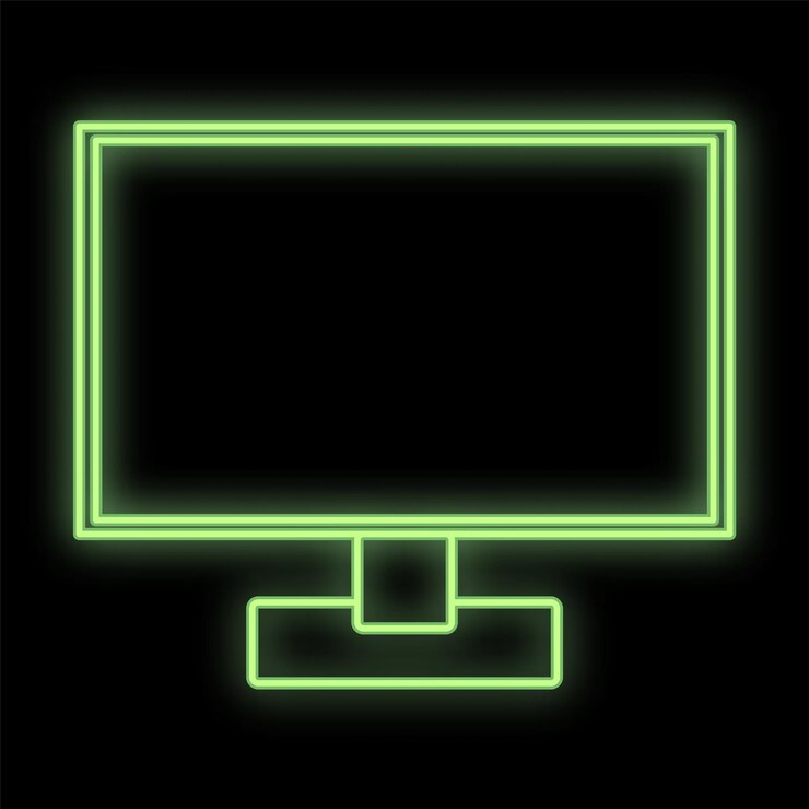 Vector bright luminous green digital neon sign for shop or workshop service center is beautiful shiny