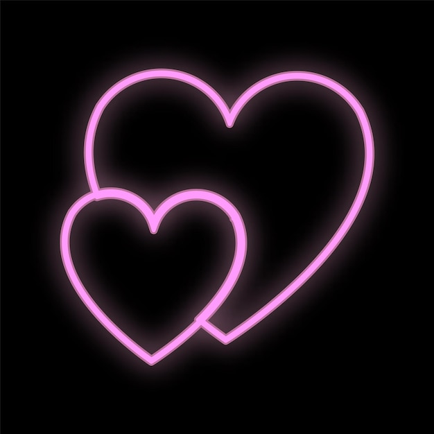 Bright luminous pink festive digital neon sign for shop or greeting card beautiful shiny