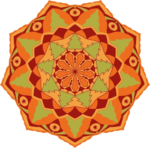 Bright mandala Decorative round ornament Antistress therapy design element
