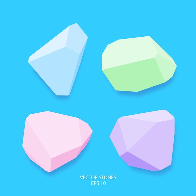 Vector bright multicolored stonesstones banner