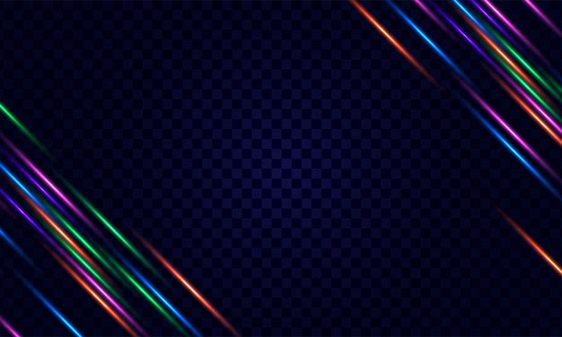 Vector bright neon frame for banner or sign isolated on transparent background