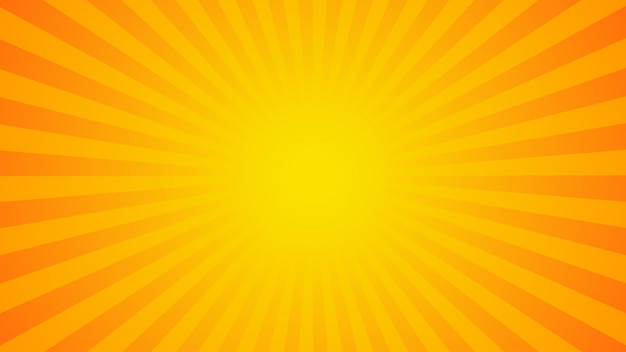 Bright orange rays background