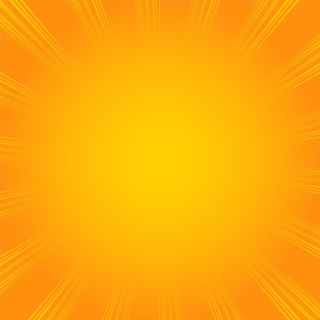 Bright orange sunny background with rays towards center