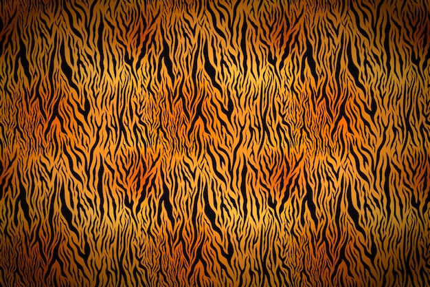 Vector bright orange tiger skin with black stripes