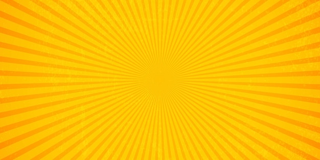 Bright orange and yellow rays vector background