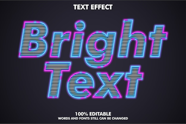 Bright outline text effect