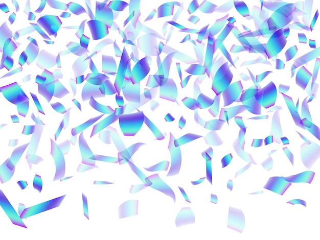 Bright party confetti decoration vector illustration Blue holo