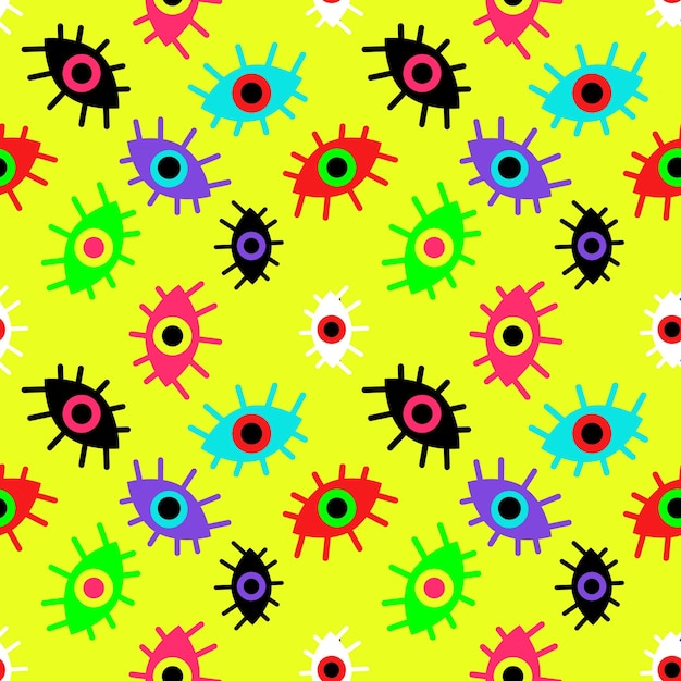 Bright pattern of abstract eyes Vector