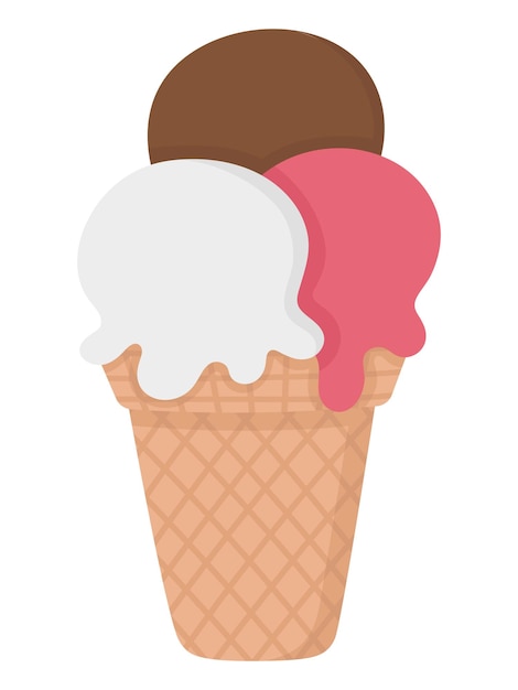 Bright pattern of ice cream. Flat doodle clipart. All objects are repainted.