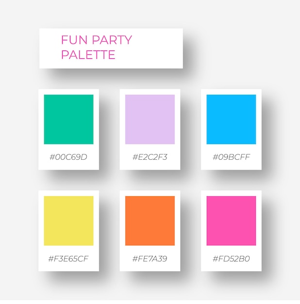 Bright pinata party Color tone collection Stylish candy colors palette template trendy