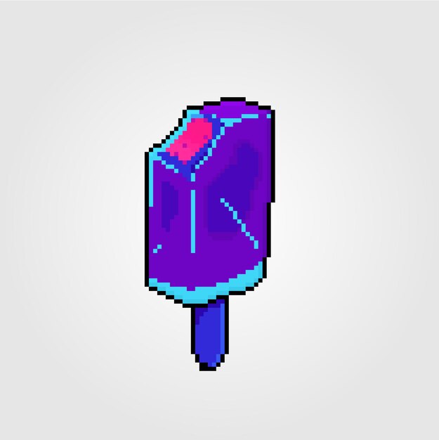 Bright pixel ice cream colorful purple food art