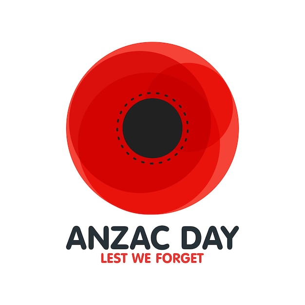 Яркий цветок мака. символ дня памяти. день анзака в австралии, чтобы мы не забыли. векторная иллюстрация.