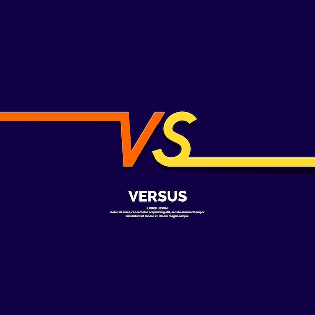Vector bright poster symbols of confrontation vs. vector illustration on dark background with a trendy minimalist style.