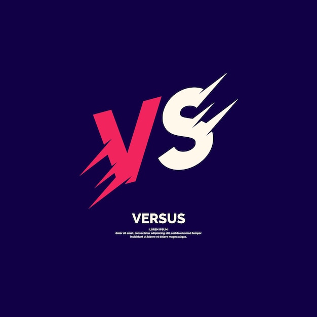 Vector bright poster symbols of confrontation vs vector illustration on dark background