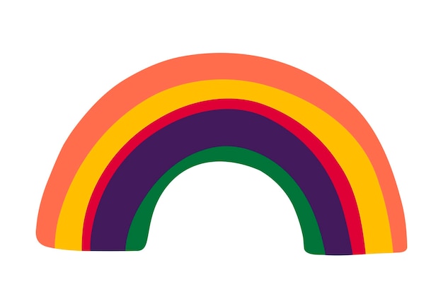 Bright rainbow in kidcore style. Vector Illustration. Perfect for kids posters prints cards fabric