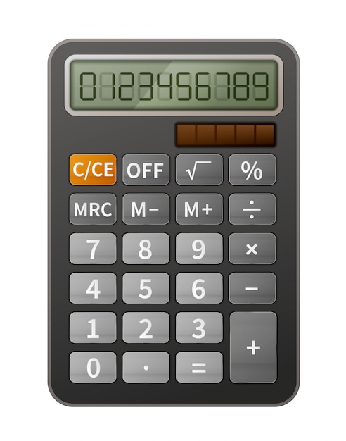 Bright realistic calculator