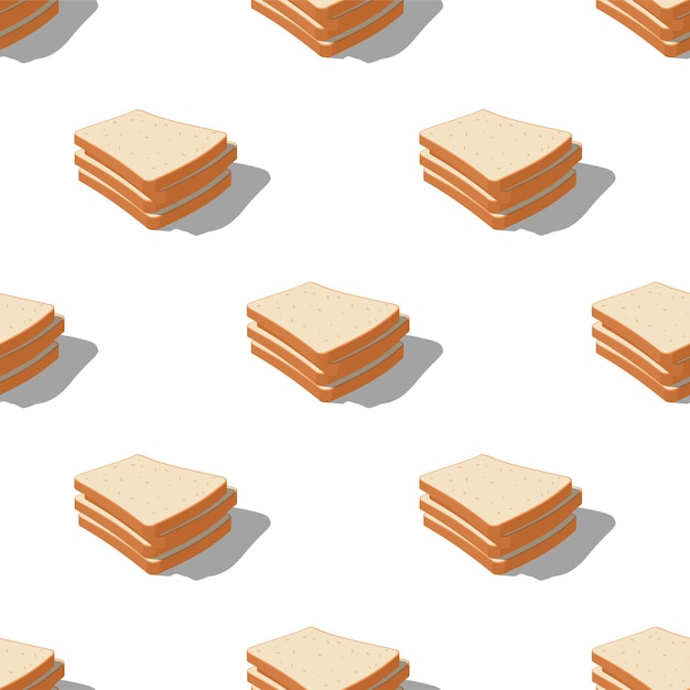 Bright realistic tasty toasts, breakfast seamless pattern