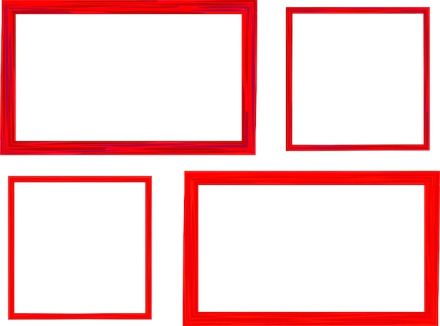 bright red color pattern square frames