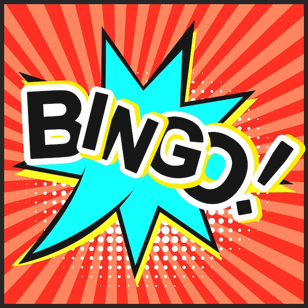 Vector bright red comic speech bubble with bingo text