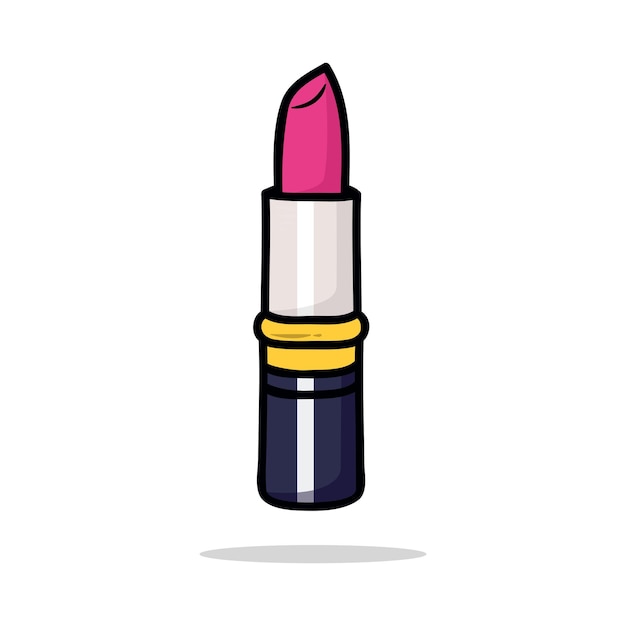 Bright red lipstick sticker vector