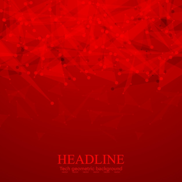 Bright red tech polygonal background