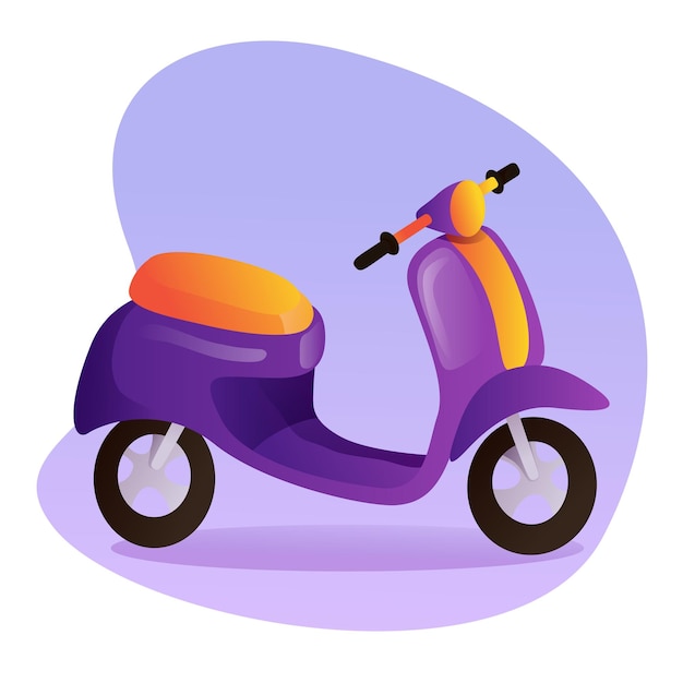 Scooter luminoso nel design dei cartoni animati per la consegna