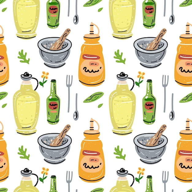 Bright seamless pattern for kitchen design for the menu