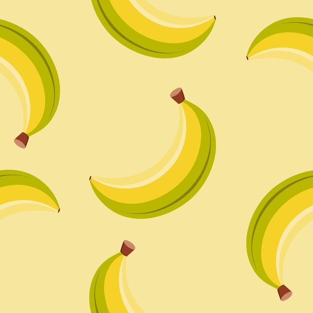 Vector bright seamless pattern of ripe bananas