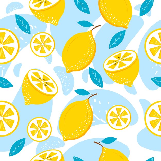 Premium Vector | Bright seamless pattern with lemons