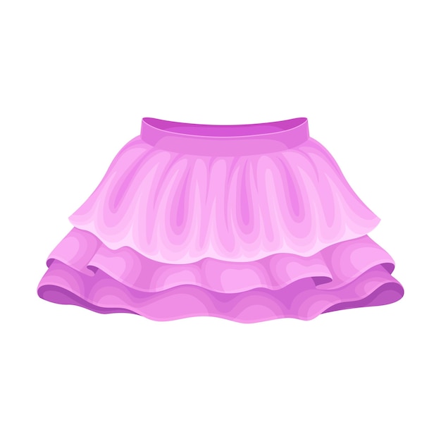 Vector bright seasonal purple flared skirt for girls with pleats vector illustration