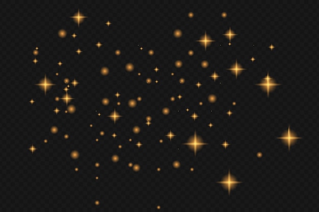 Scintille luminose e brillanti polvere d'oro volante ricchi elementi luccicanti modello di sfondo natalizio vector illu