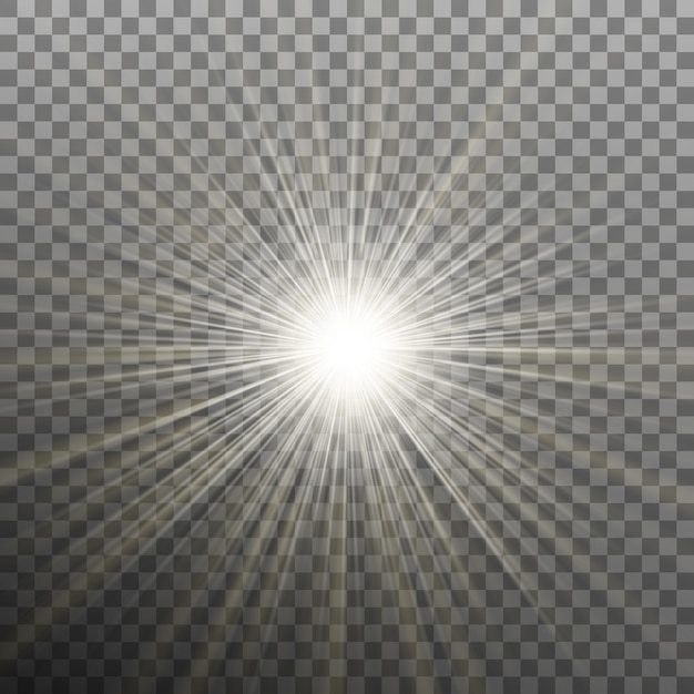 Bright shining star. bursting explosion. transparent background only in