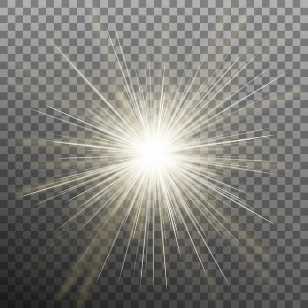 Vettore stella splendente luminosa. esplosione esplosiva. sfondo trasparente solo in