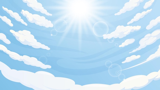 Vector bright sky and cloud background