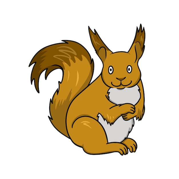 Bright squirrel sitting vector cartoon