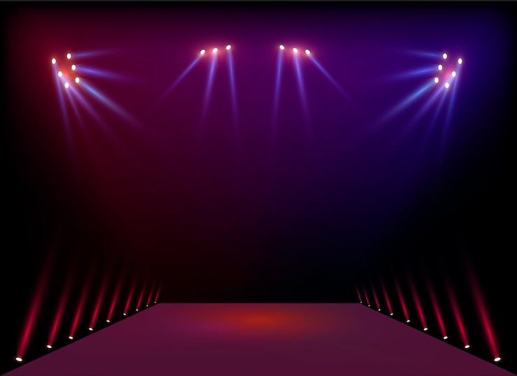 Vector bright stadium arena lights illustration