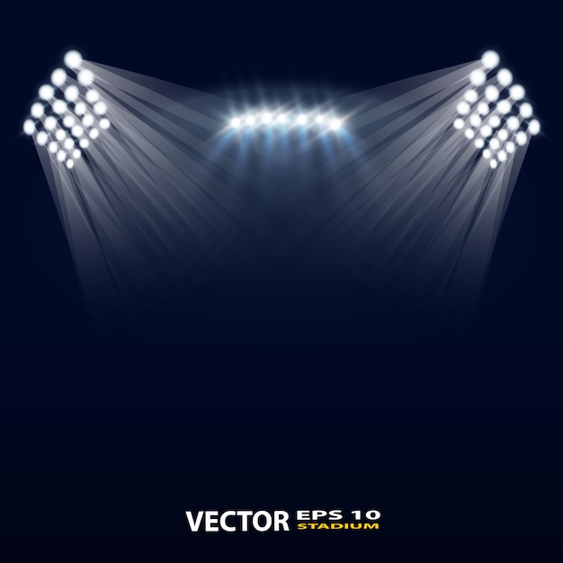 Bright stadium lights vector design